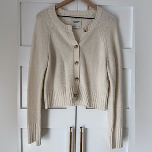 Abercrombie & Fitch Ivory Wool Knit Cardigan